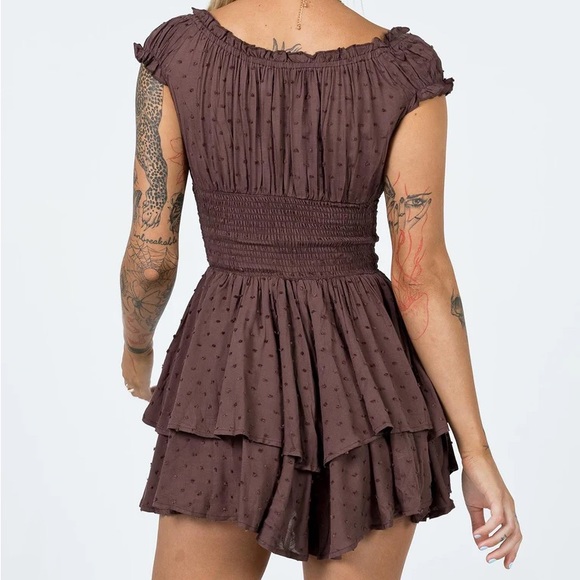 Princess Polly LOVE GALORE ROMPER BROWN - Picture 2 of 7